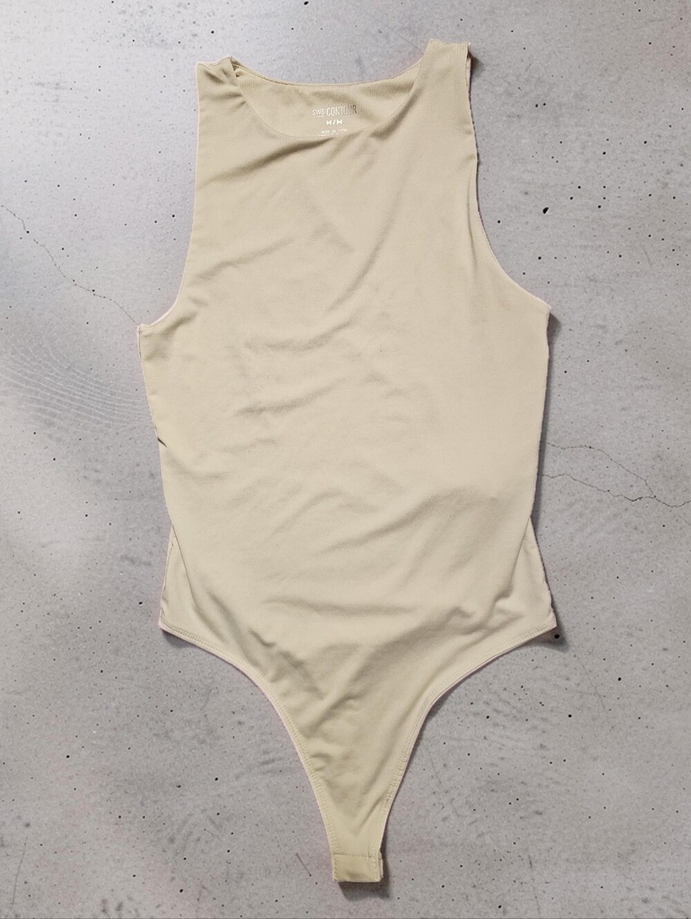 SWS CONTOUR One-Piece Sleeveless Cream Tank Bodysuit. Size M.